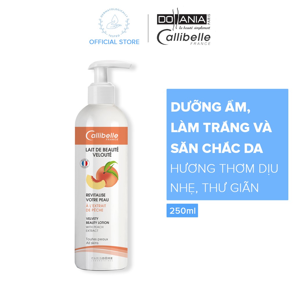 Sữa dưỡng thể làm trắng da Callibelle chiết xuất đào tươi 250ml