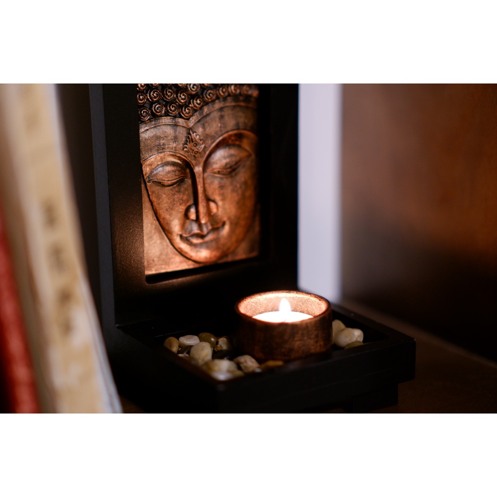 Hộp Nến Phật Bình An, Đế Nến Mặt Phật Thích Ca Mâu Ni Đặt Decor Trang Trí Nhà Cửa, Bàn Làm Việc, Phòng Thiền