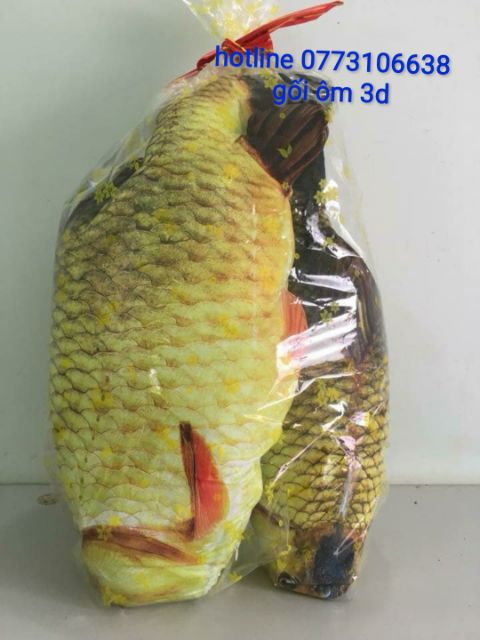 [Siêu hót]Gối ôm 3D cá chép, cá chép nhồi bông