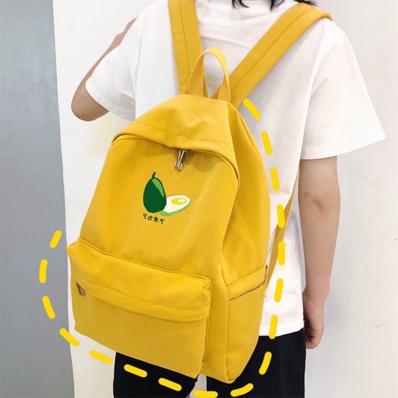 Balo đi học thời trang nam nữ in hình quả bơ