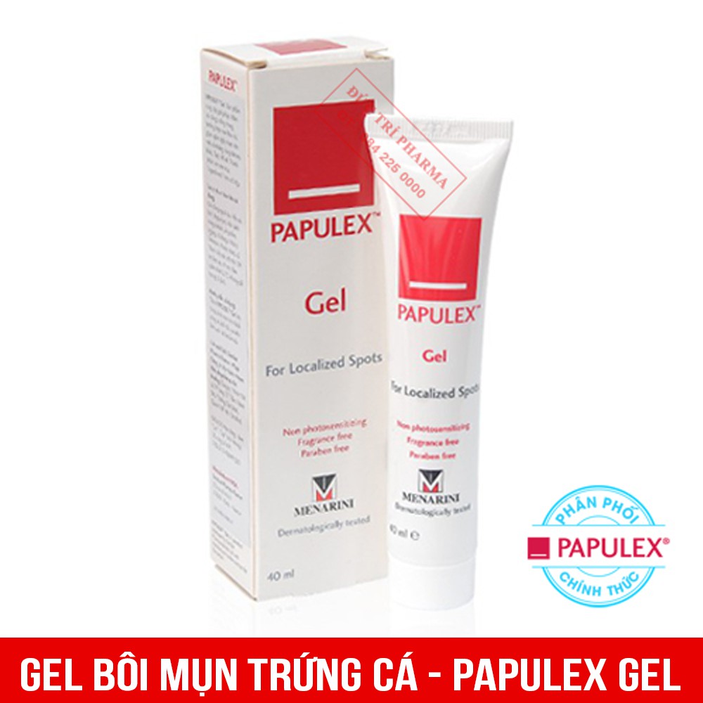 [CHÍNH HÃNG] Papulex Gel For Localized Spots - Giảm mụn trứng cá, tăng cường độ ẩm, giảm đỏ rát, khô da, căng da 40ml