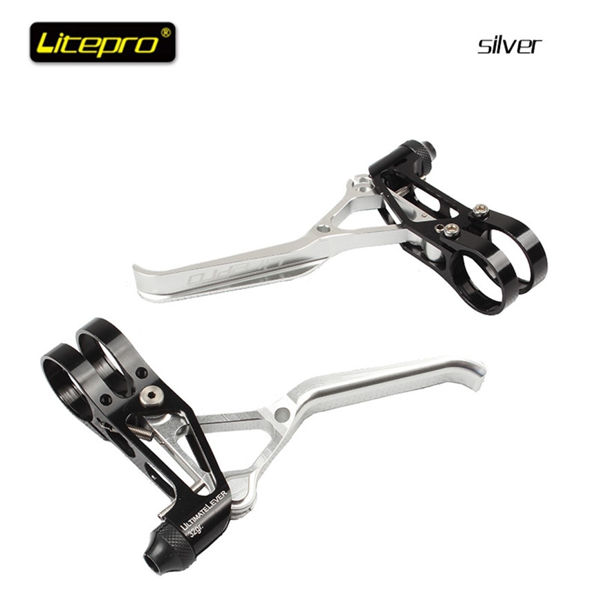 Má Phanh Tạm Thời Chữ V Bọc Da Siêu Nhẹ CNC 64g Cho Brompton 14 16 20 Inches