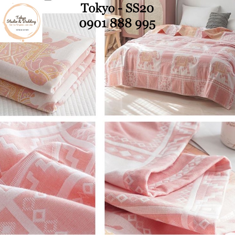 [XẢ KHO] Chăn văn phòng vải xô gọn nhẹ, thoáng mát (2 lớp)