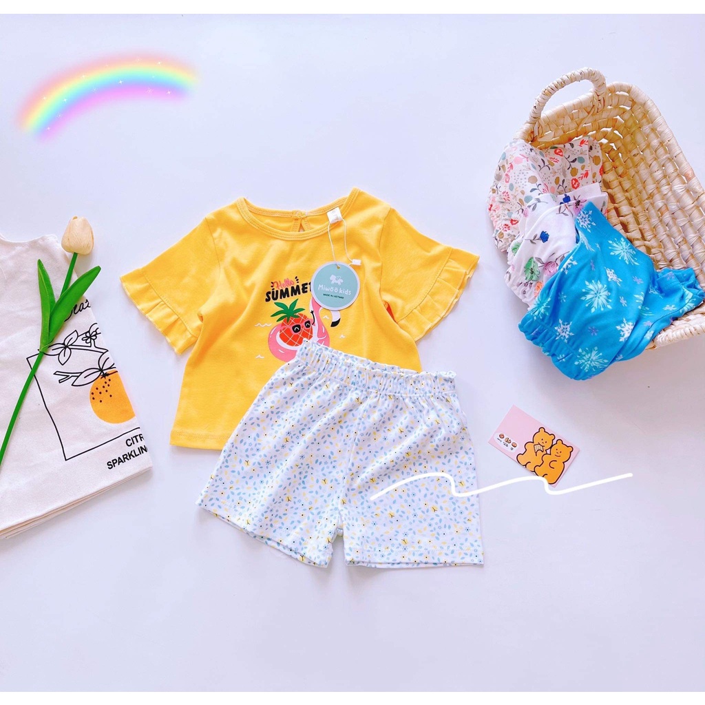 Đồ bộ tay bèo họa tiết quần lưng thun bé gái 1 2 3 4 5 tuổi MINTSCLOSET Mint's Closet - DB8063