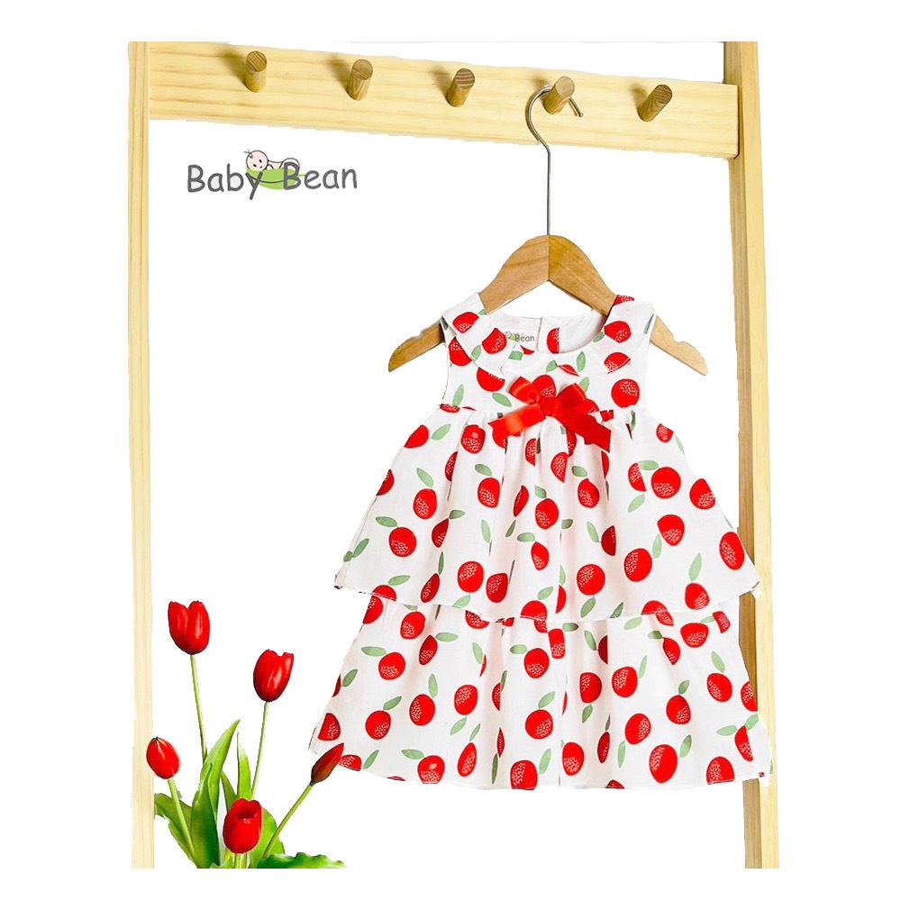 Đầm Cotton 2 Tầng Đính Nơ Bé Gái BabyBean (14kg-34kg)