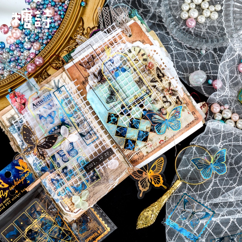 Bộ 30 Miếng Dán Trang Trí Sổ Tay Chống Thấm Nước In Họa Tiết Thú Cưng Màu Đồng Kiểu Vintage Dễ Thương