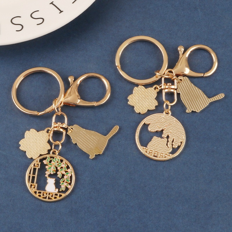 Móc Khóa Hình Mèo Hoạt Hình Dễ Thương Bằng Hợp Kim