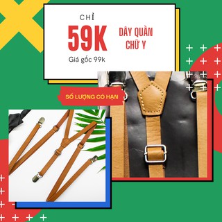 Dây yếm quần da vàng nâu - Chất da đẹp(Bản 1.5cm)