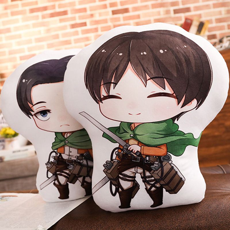 45cm/20cm Attack on Titan Dolls Pillows Eren Mikasa Double Side 45CM Plush Cushion Decorative Cute Pillow Anime Kids