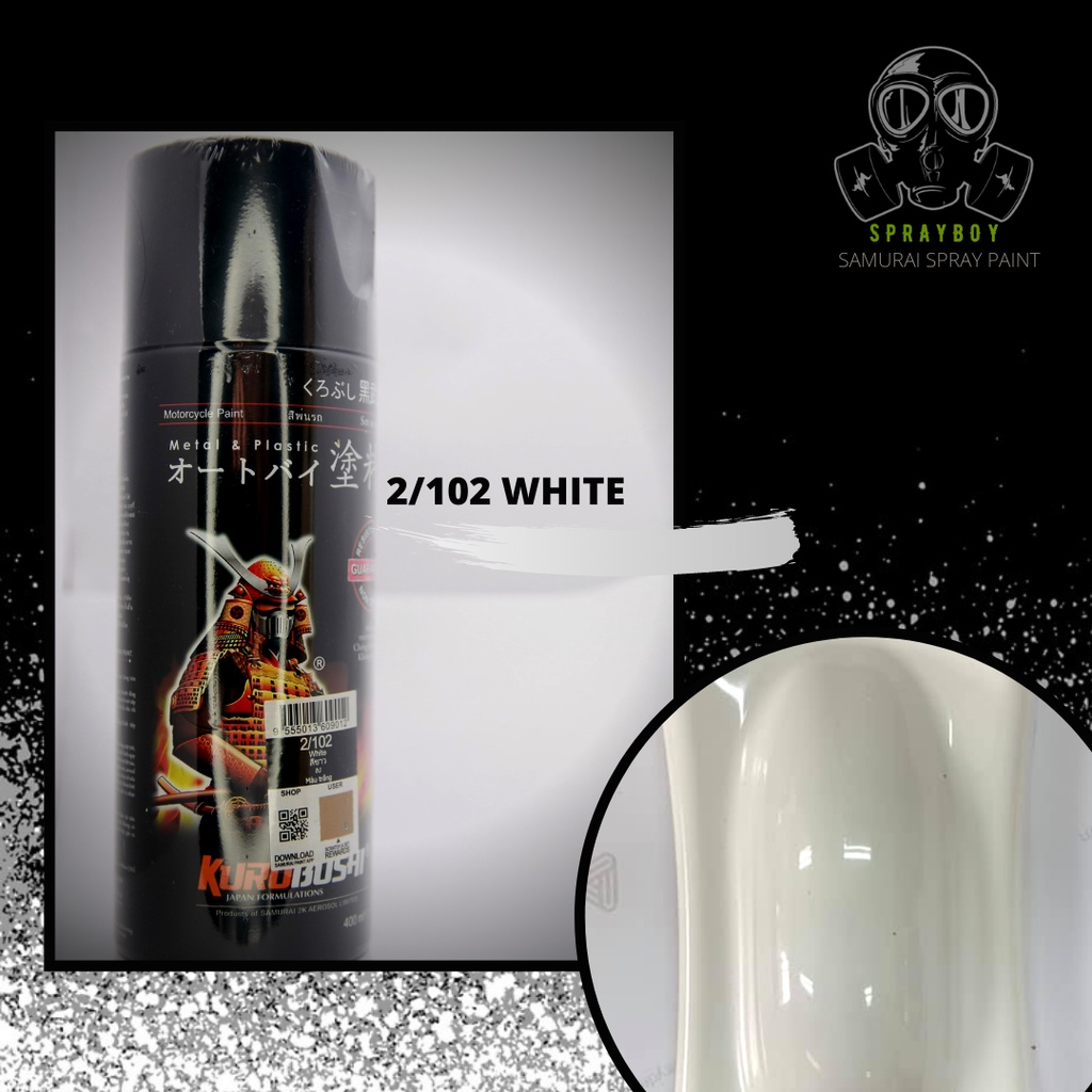 Sơn xịt Samurai màu trắng 102 400ml tùy chọn chai lẻ hoặc bộ combo tiện lợi dễ sử dụng