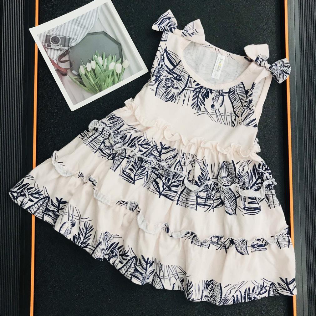 [Siêu Xinh - Hàng Mới Về] Váy Thun Bé Gái, Size 1-7, Hàng Made In Vn, Chất Cotton Xuất Dư Đẹp Viền Bèo Xinh Xắn