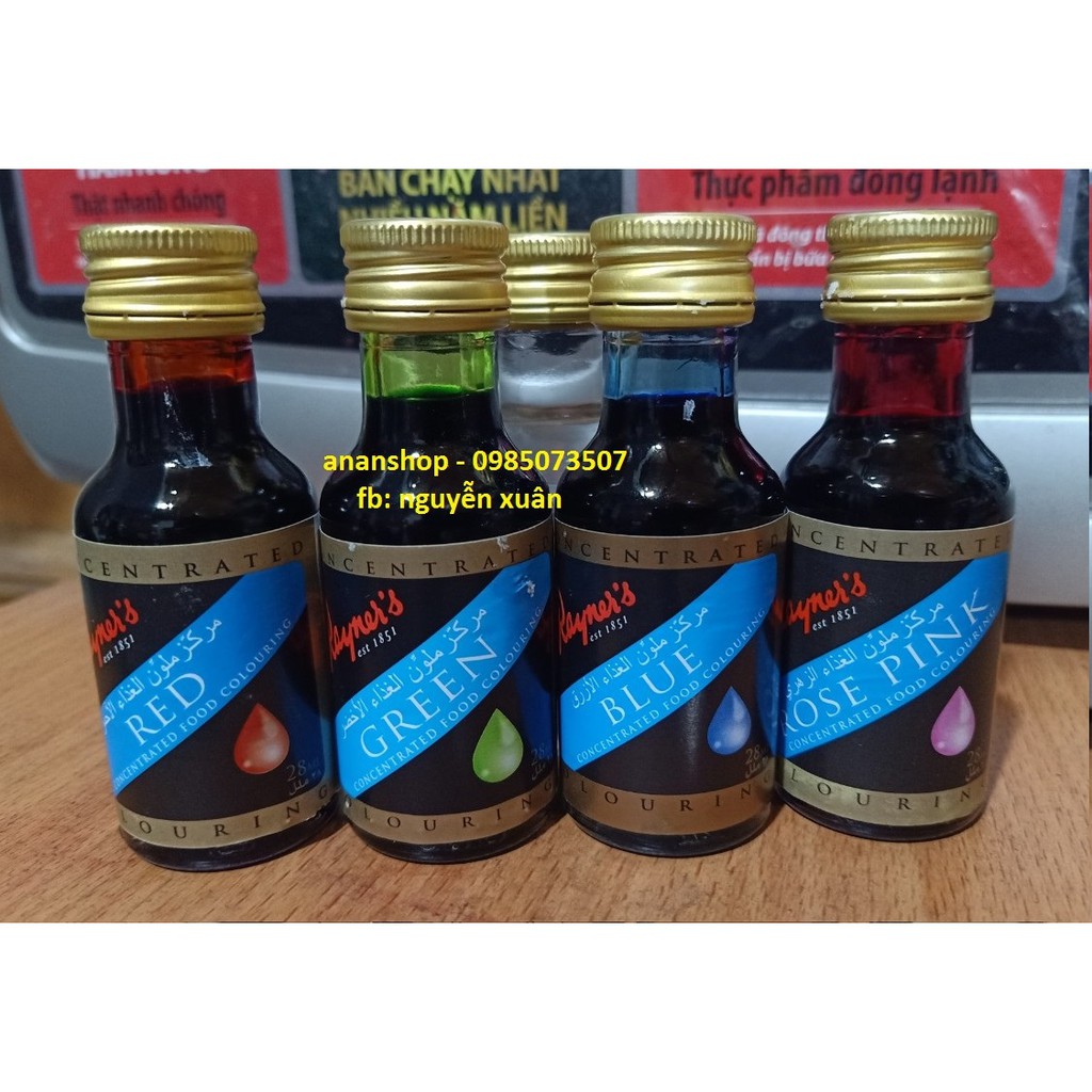 Màu thực phẩm Rayner's Anh 28ml (nhiều màu)