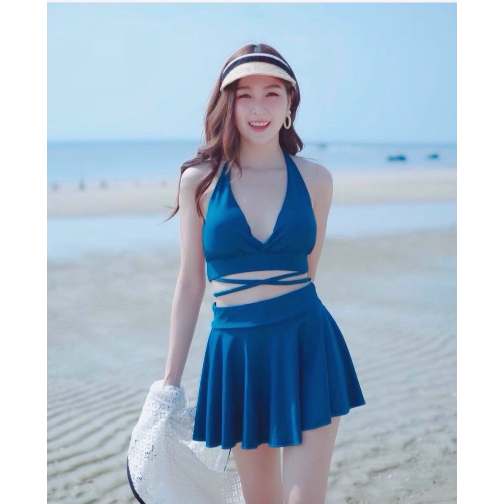 Đồ Bơi Nữ Hai Mảnh Quần Váy Nhiều Màu Freesize Bin Sports BHV115