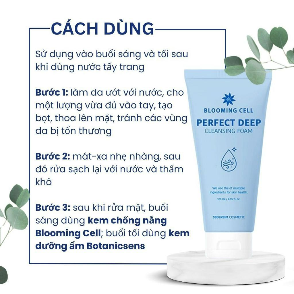 Sữa rửa mặt sạch sâu dưỡng ẩm Hàn Quốc Blooming Cell Perfect Deep Cleansing Foam 120ml
