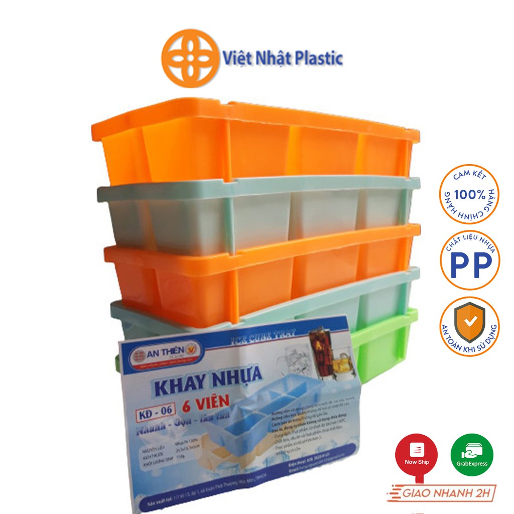 Khay đá 6 viên cỡ lớn Việt Nhật Plastic lâu tan hơn