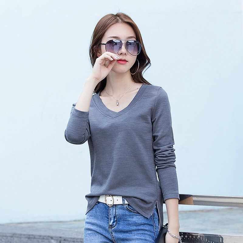 TH1841-1 Áo thun nữ cotton cao cấp dài tay hàng nhập