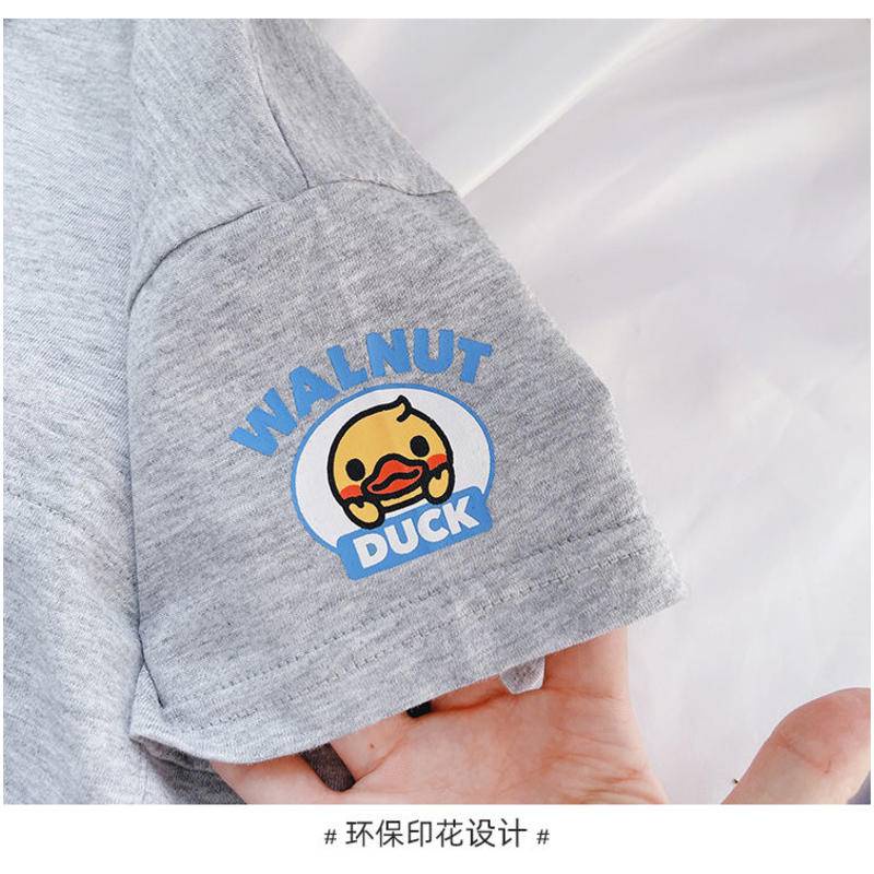 Set trang phục hai món áo tay ngắn dáng rộng cổ bẻ và quần đùi thời trang Hàn Quốc mùa hè thể thao dành cho bé gái