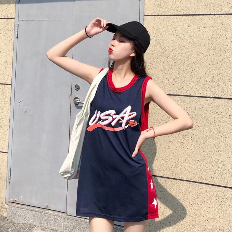 Women Dress Korean Star Letter Print Women Long T-shirt Casual Loose Sports Plus Size Round Neck | BigBuy360 - bigbuy360.vn