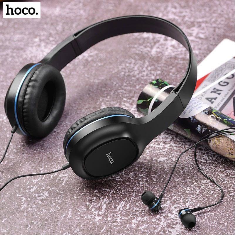 Tai nghe chụp tai Hoco W24 tặng kèm tai nghe 3.5 hàng chính hãng