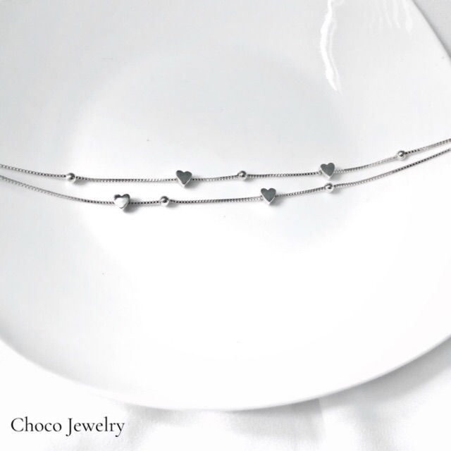 Lắc chân trái tim đôi Choco Jewelry