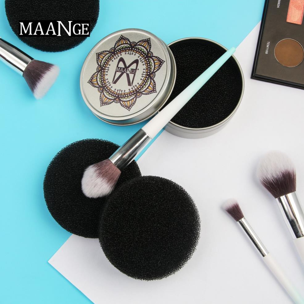 Mút vệ sinh cọ trang điểm MAANGE chống bám bẩn tiện dụng Giao Mầu Ngẫu Nhiên
