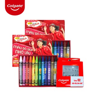 Bộ 1 Hộp 2 Nắp đậy bảo vệ đầu bàn chải đánh răng Colgate và 2 hộp bút màu