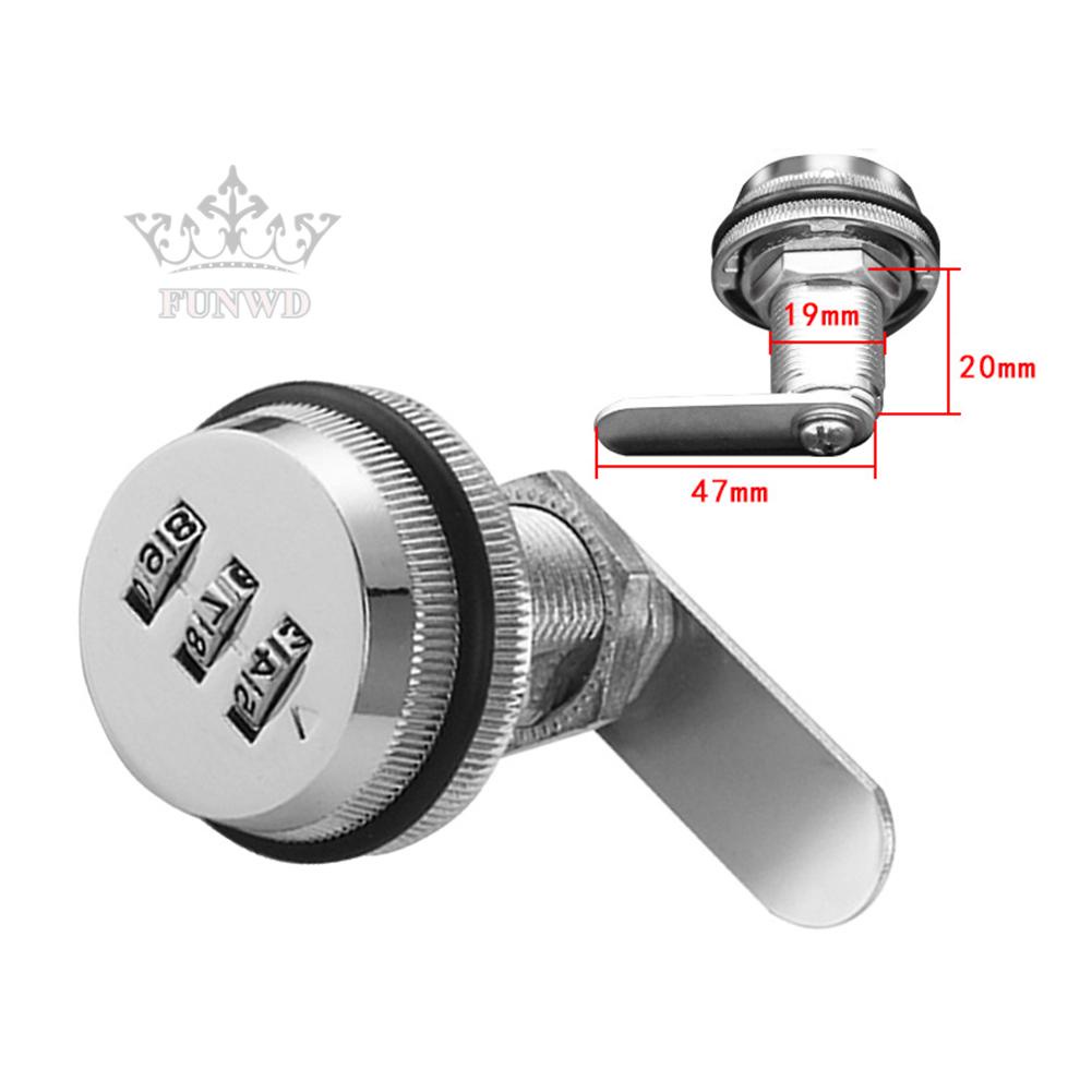 【FUNWD】3 Digital Code Combination Lock Cabinet Mailbox Password Locker Cupboard Drawer