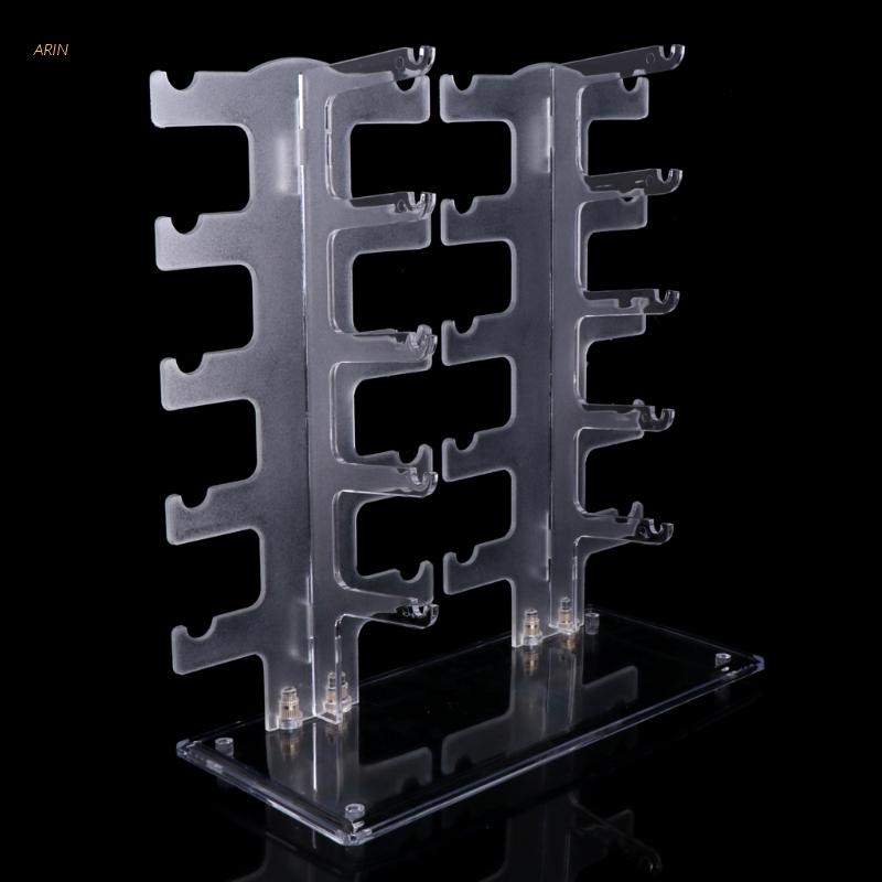 ARIN Two Row Sunglasses Rack 10 Pairs Glasses Holder Display Stand Transparent