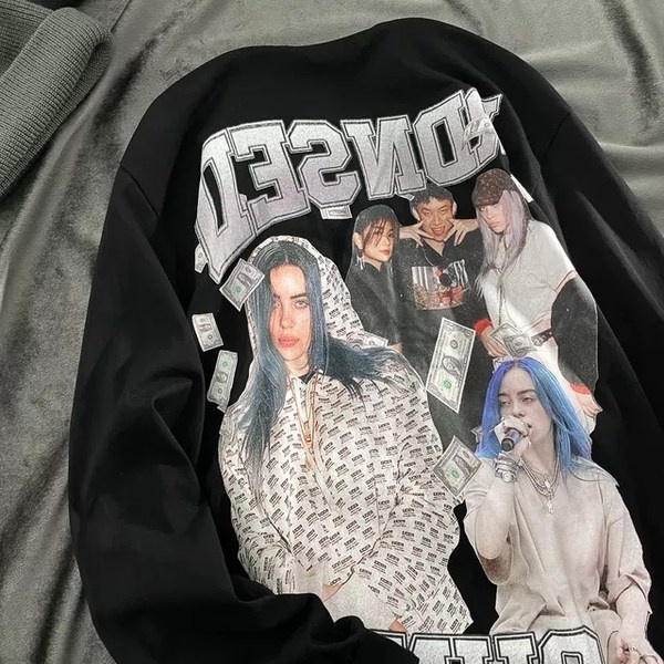 Áo Sweater Tay Dài Dáng Rộng In Hình Rapper Mẫu Mới 2022 Phong Cách Hip hop Âu Mỹ Thời Trang Cho Nam Và Nữ