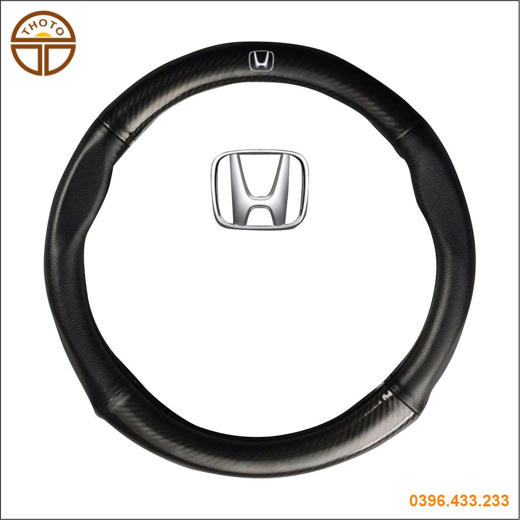 [Thoto Shop] Bọc vô lăng ô tô vân carbon cao cấp có logo theo hãng xe hơi Toyota, Mazda, Honda, Hyundai, KIA, Mercedes..