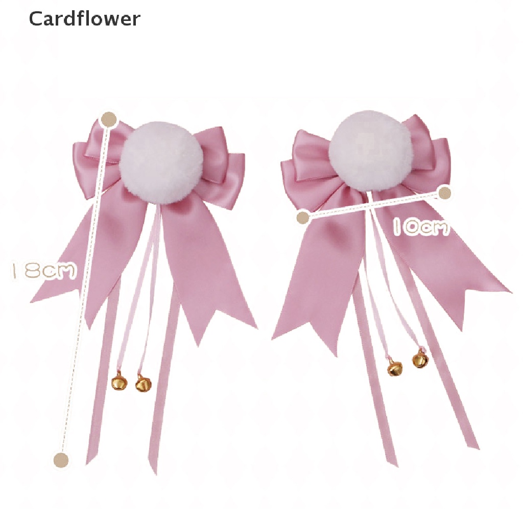 &lt; Cardflower &gt; Kẹp Tóc Hình Nơ Gắn Quả Bông Pom Pom Dễ Thương Phong Cách Lolita Đáng Yêu Đang Giảm Giá