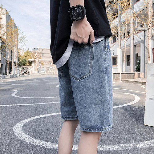 Quần Short Jean Ngố Bò Nam Ống Rộng , phong cách Hàn Quốc thời trang mùa hè cho nam hot trend 2021 - F040