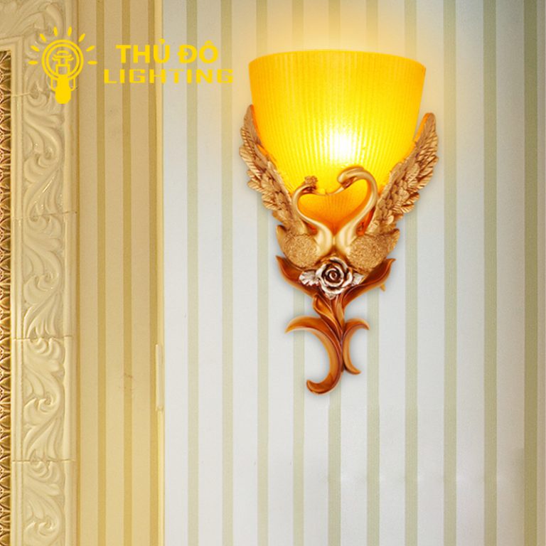 Đèn Tường Trang Trí Phòng Khách Phòng Ngủ THỦ ĐÔ LIGHITNG Thiết Kế Thiên Nga Đôi Mang Phong Cách Tân Cổ Điển 6203