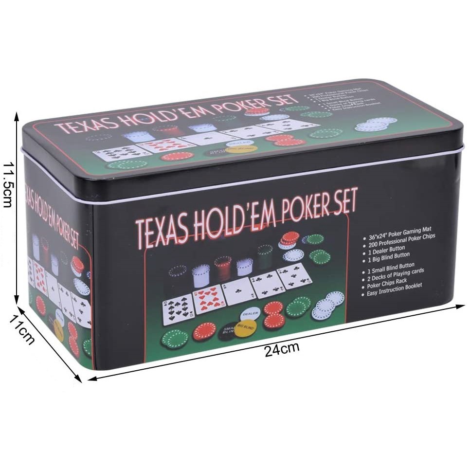 Bộ 200 Chip Poker có số  kèm thảm hàng nhập khẩu Texas Hold'em Blackjack