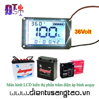 ✅ [RẺ NHẤT VIỆT NAM] ⚡ Màn hình LCD hiển thị thời gian và phần trăm điện áp bình acquy 36v