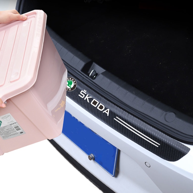 Miếng Dán Bảo Vệ Cốp Xe Hơi Bằng Sợi Carbon Cho Skoda octavia fabia Quick yeti Kodiaq superb