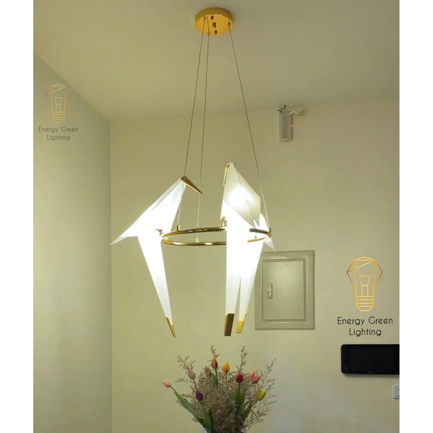 Đèn thả trang trí Energy Green Lighting hiện đại hình chim cao cấp phong cách Origami ( 3 chim )