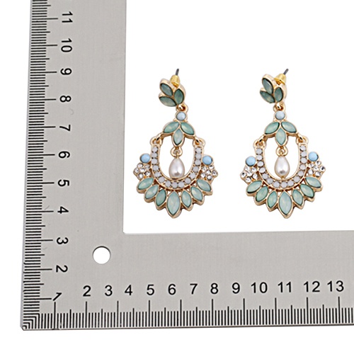 Đôi bông tai đính đá màu kiểu dáng sang trọng cho nữ