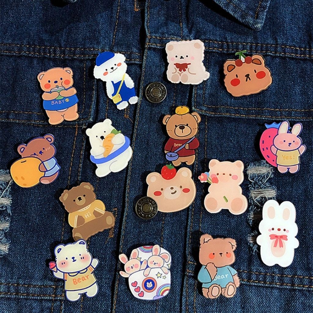 Sticker cute pin cài áo phụ kiện trang trí balo túi xách Duyên Balo MK08