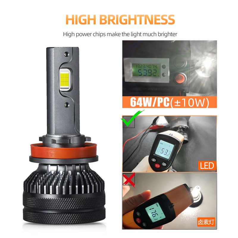 Set 2 Đèn Pha Led H7 H4 6000K 130W 32000Lm H8 H11 HB3 9005 HB4 9006 9012 Turbo 4300K 3000K Chuyên Dụng Cho Xe Hơi