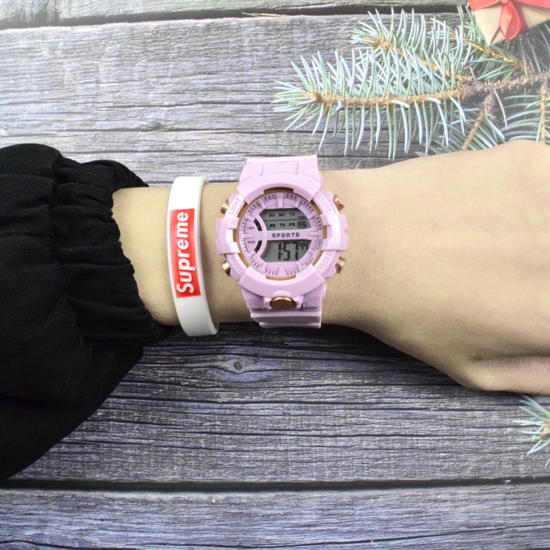 Digital Watch Sweet Korean Fashion Rubber Sport Waterproof Watches For Woman/Man/Kids Watch