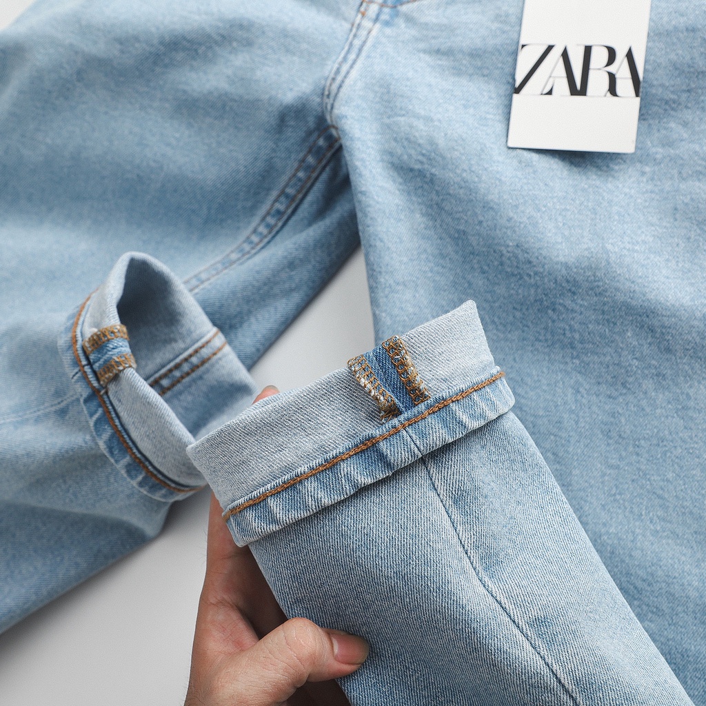 Quần Jean Nam Zara xanh nhạt (Form Slimfit,chất vải co dãn,ống quần 15-18cm,hàng VNXK)-210507 | BigBuy360 - bigbuy360.vn