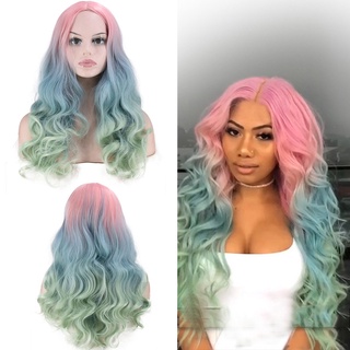 Tóc giả dài gợn sóng nhiều màu sắc thời trang cho nữ