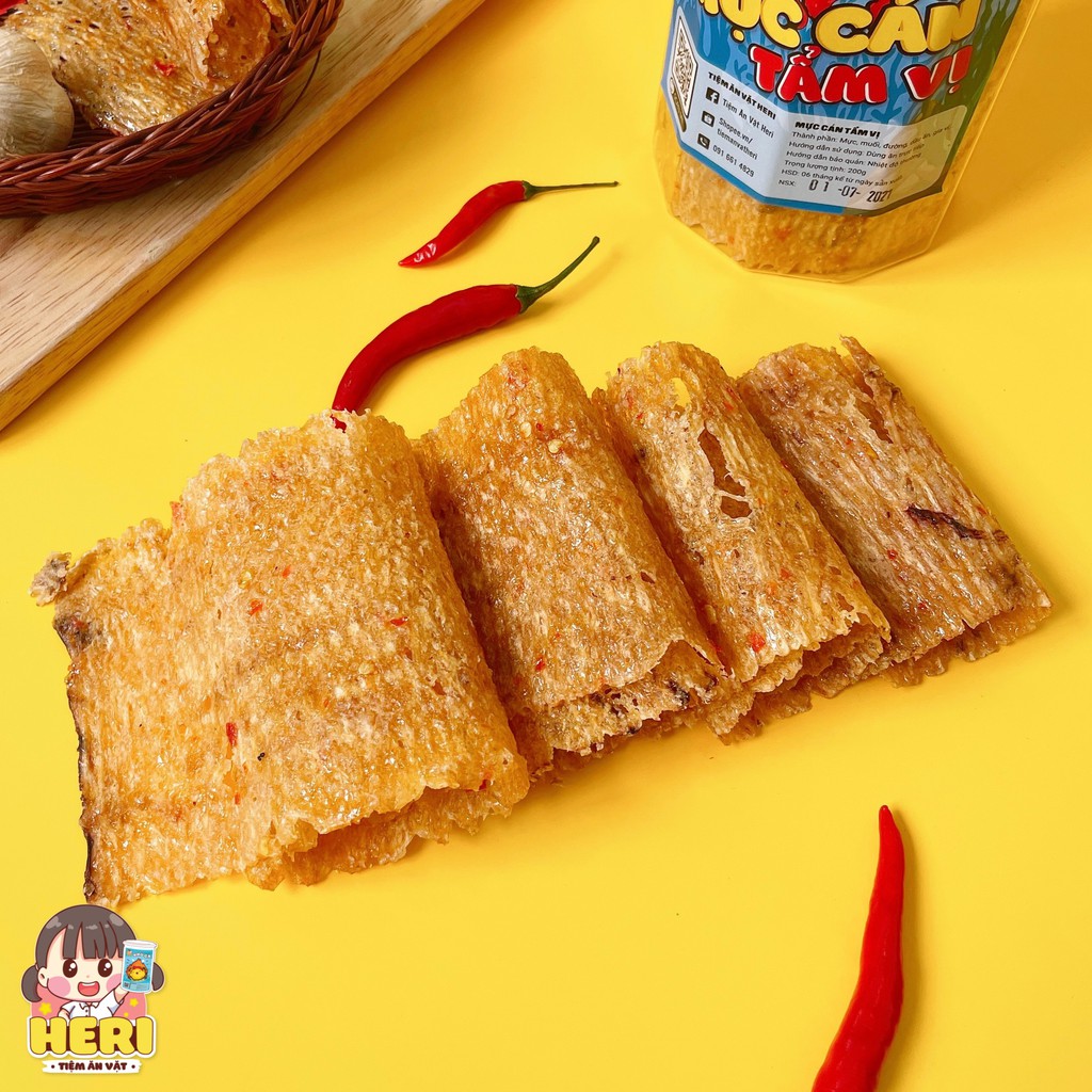 Mực cán tẩm gia vị 200g ăn vặt Heri siêu ngon, giá rẻ | BigBuy360 - bigbuy360.vn