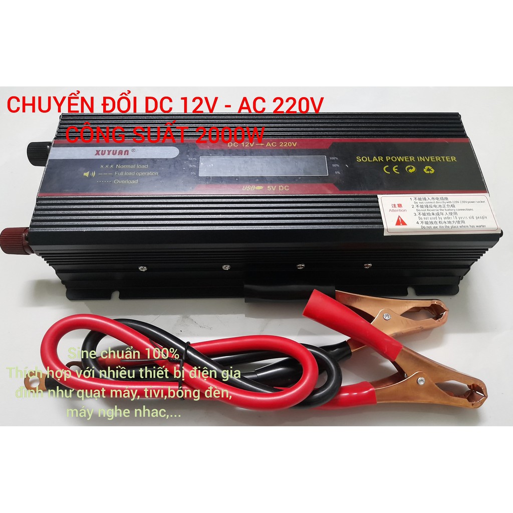 Inverter 12v - 220v sine chuẩn 2000w