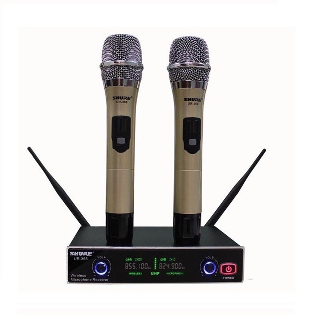 Micro Karaoke Không Dây SHURE UR368 Chinh Hãng Cực Hay Led 7 Màu
