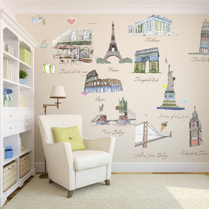 decal dán tường kì quan thế giới