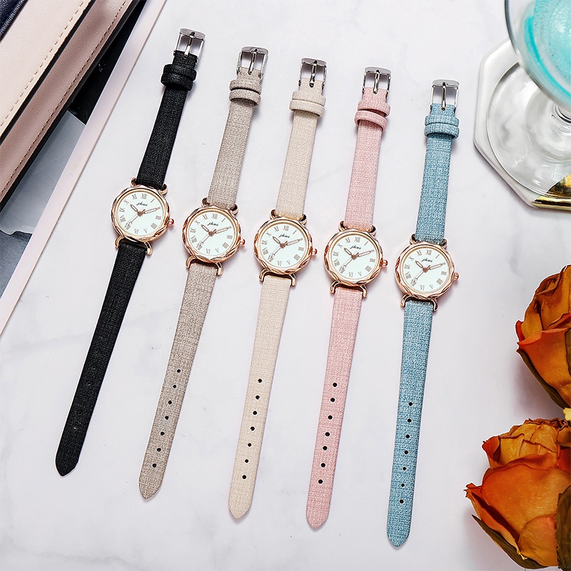 Đồng Hồ Quartz Dây Da Thời Trang Cho Nữ