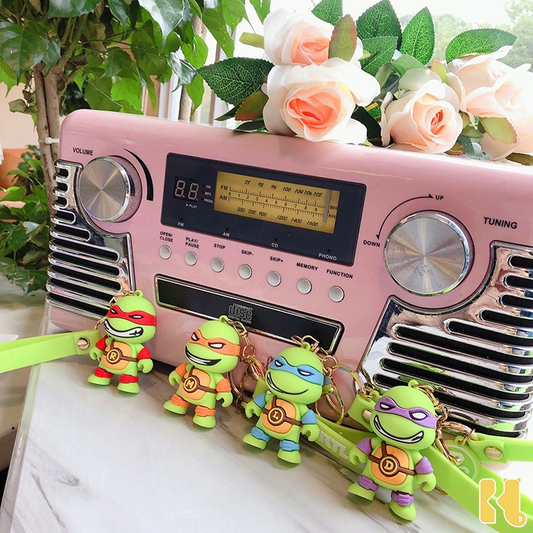 Móc khóa ninja rùa hoạt hình 3D siêu đáng yêu