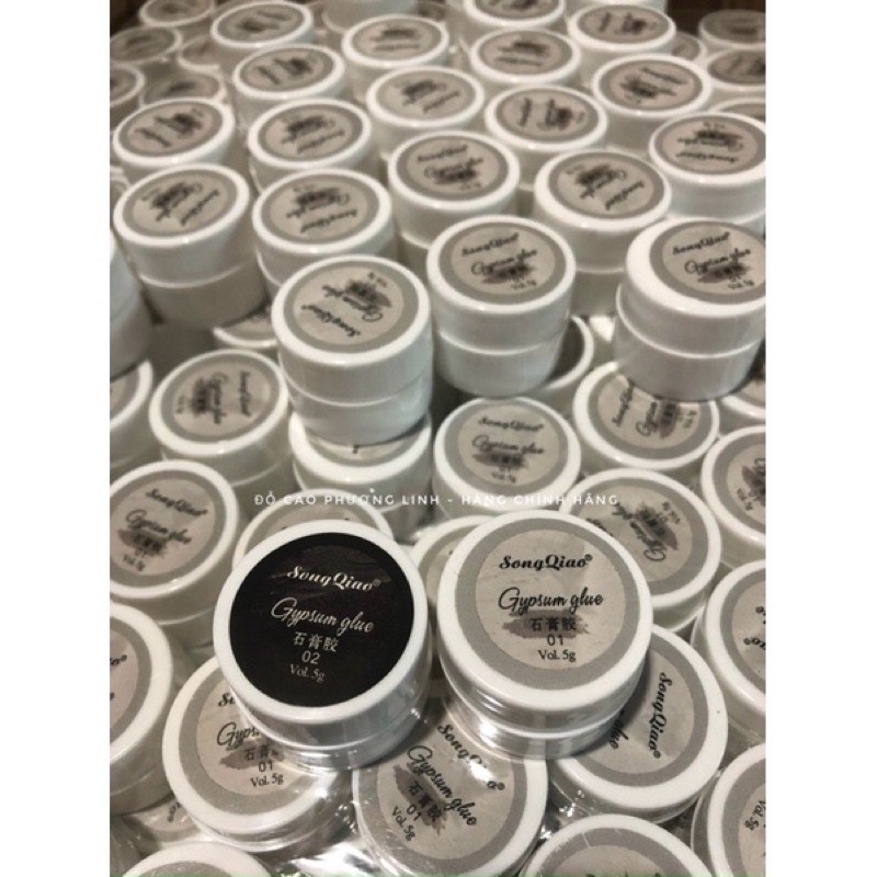 Gel xi măng, gel vẽ nổi Đen,Trắng,trang trí móng hũ 5g